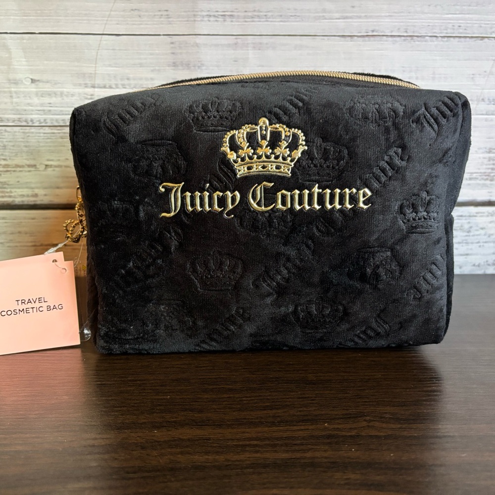 Juicy Couture Black and Gold Crown Cosmetic Case